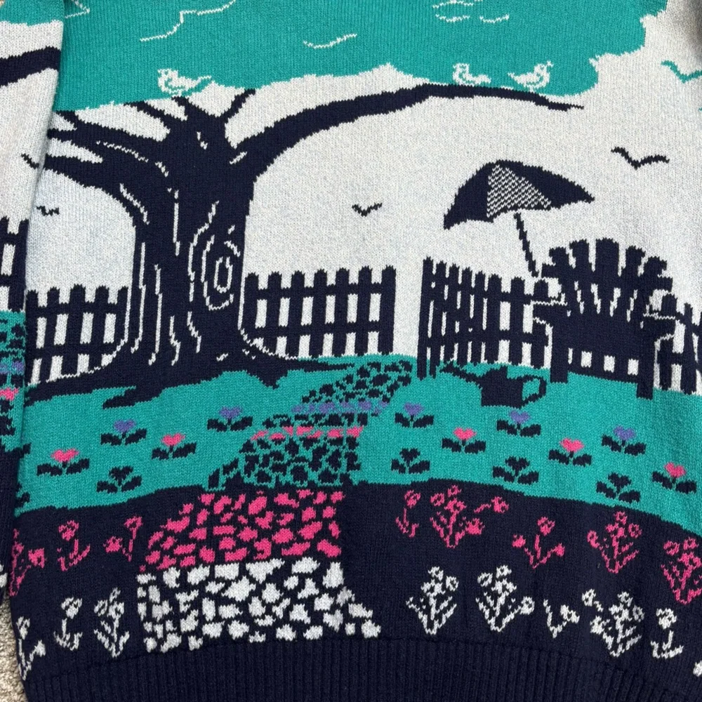VTG Northern Reflections x Parkhurst Cabin Garden Scenic Cottagecore Cardigan L - Picture 7 of 11